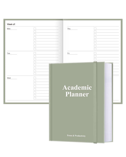Academic Planner for 2026-2027 or Anytime – 5.8" x 8.5" Undated Weekly Student Planner For Homeschool, High School, College & Nursing Students, 200 Pages, Green