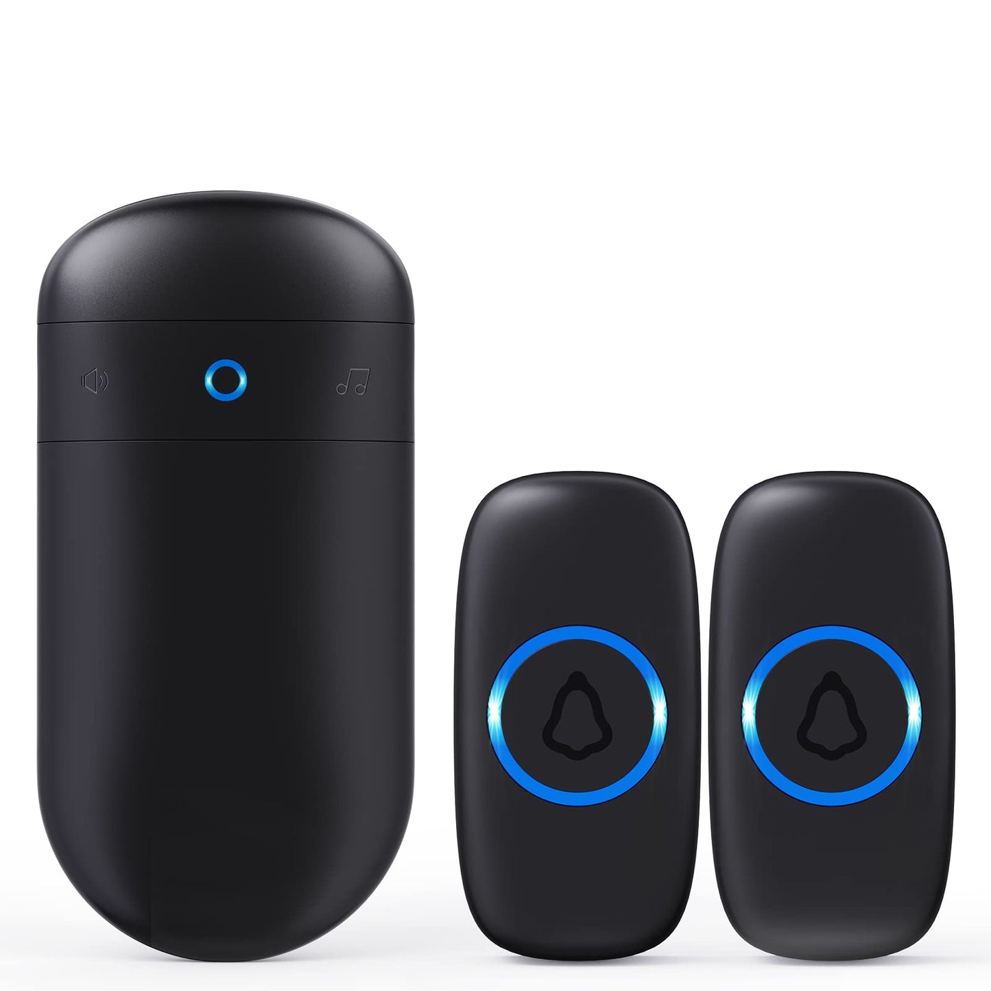 Wireless Doorbell, SECRUI Door bell Over 1000ft Coverage with 2 Plug-In Receivers, 1 Waterproof Push button, 52 Chimes, 110dB loud Sound Colorful LED Flash