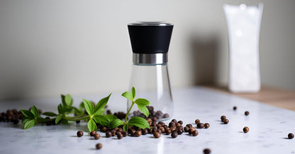 Premium Herb and Spice Grinder – Manual Glass Jar with lid with Adjustable Ceramic Burr, Portable Coffee Bean Grinder, Pepper Mill, Salt Grinder, Seed Grinder and Kitchen Spice Crusher