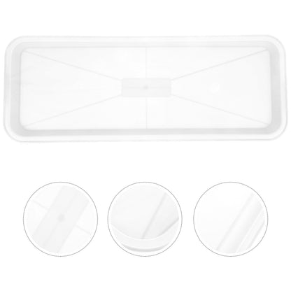 Yardwe 10Pcs Rectangular Plant Tray, Plastic Flower Pot Saucer, Reusable Bonsai Pot Tray, Ideal for Indoor and Outdoor Plants, Prevents Overwatering, Easy to Clean, 15.66 X 5.90 Inch, White