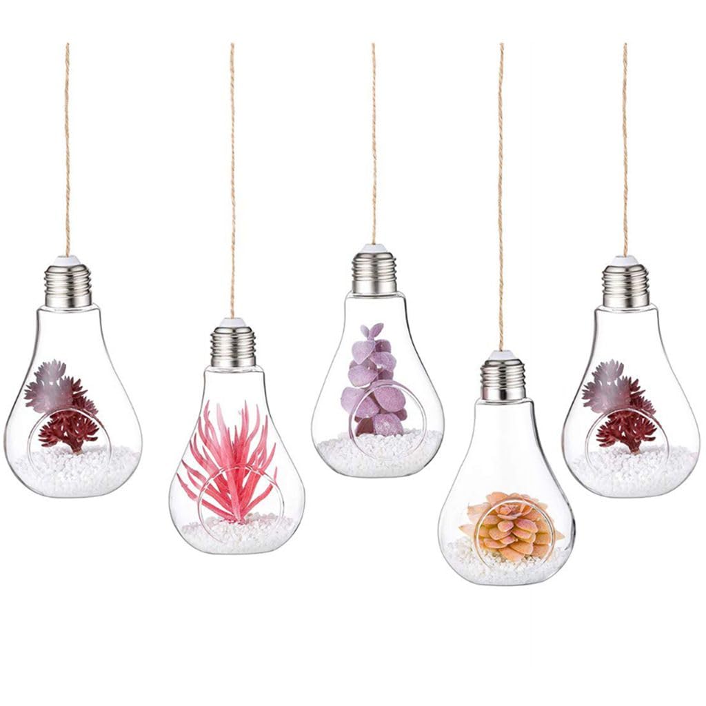 BEIYINAI Bulb Shaped Hydroponic Glass Vase Plant Flower Fish for Tank Terrarium for Creative Art Flower Glass Vase Hanging Plant Bulbs