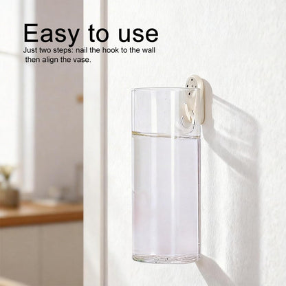 Bunhut Wall Planters for Indoor Plants, 4 Pack Glass Wall Planters for Propagation, Hanging Terrarium Planters with Hooks for Hydroponic Plants, Flowers, Home Office Bathroom Decor