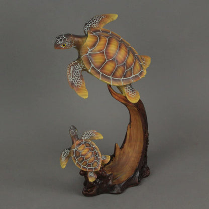 Everspring Sea Turtle Family Sculpture Home Decor Statue Desk Shelf Coastal Resin Figurine