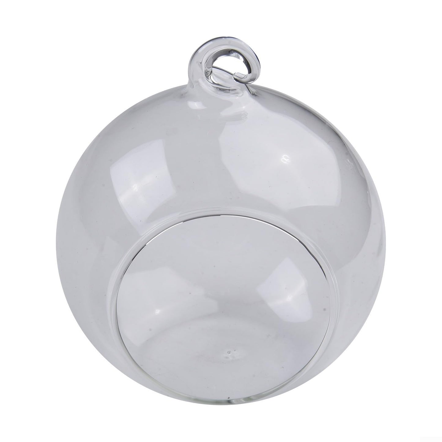 Startbuymore Hanging Glass Ball Vase Clear Borosilicate Terrarium Container with Flat Bottom for Succulent Plants Air Flowers Home Garden(10cm)