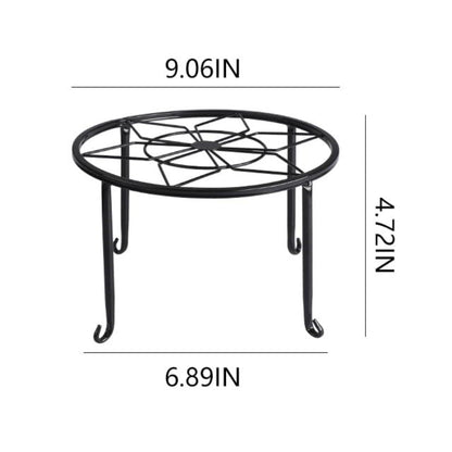4 Pack Black Metal Potted Plant Stand for Indoor and Outdoor Plants 9.1 inches Heavy Duty Flower Pot Planter Holder, Metal Rustproof Iron Garden Container Round Supports Rack for Planter Pumpkin Stand