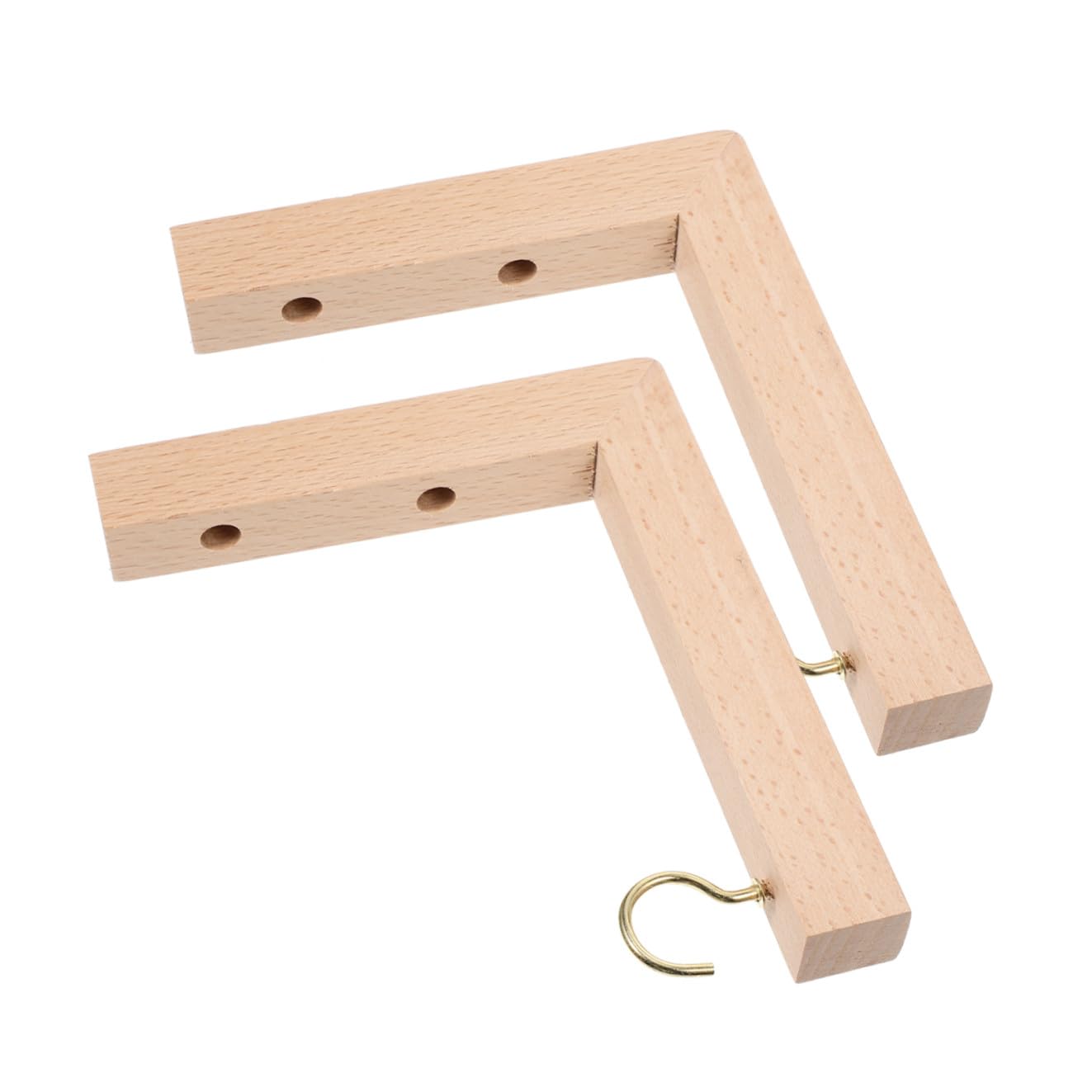 NUOBESTY 2pcs Wooden Wall Hooks for Hanging Plant Brackets Outdoor, Wall Mounted Plant Hangers for Bird Feeders, Wind Chimes, and Hanging Baskets in Garden