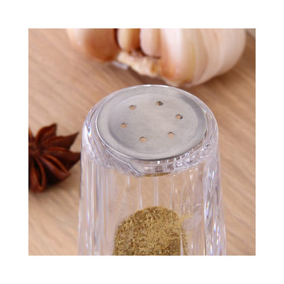 YBM Home Salt and Pepper Shakers Acrylic with Stainless Steel Lid, 1.5oz Clear Spice Herb Dispenser for Dining Table and Farmhouse Decoration, 1231-2