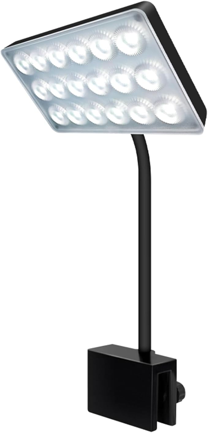 Vimvins Full Spectrum 10W Fish Tank Light Enhanced Edition LED Aquarium Light with Lens, 3 Adjustable Modes(Suitable for 7-16 Inch Tanks)