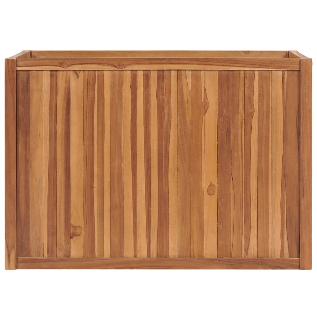 GFMGUEMV Solid Teak Wood Raised Bed Planter with Fine Sanded Water Based Finish for Indoor and Outdoor Use, 15.7x15.7x15.7 Inch Square Planter