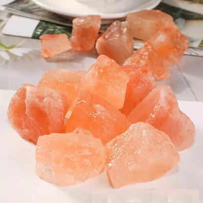 RCSTONE Himalayan Pink Crystal Salt Stones, 1.18 to 1.97 Inches, 0.22 Pounds for Salt Lamp, Bowl, and Decorations M33, Orange