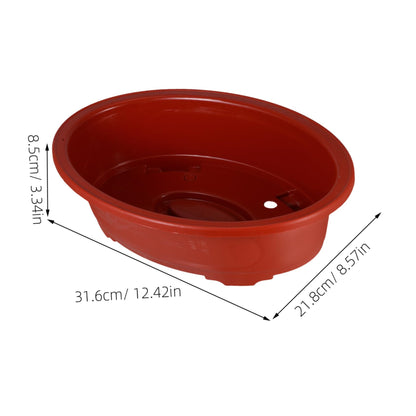 VINTORKY 2pcs Oval Plastic Flower Pots Indoor Outdoor Planters Drainage for Herbs Succulents and Garden Decor