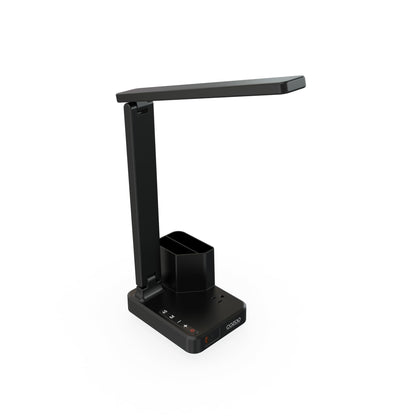 cozoo LED Desk Lamps for Home Office, Modern Dimmable Eye Caring Desk Light with USB Charging Ports AC Outlet, Pen Holder,Touch/Memory/Timer, Kids Small Table Lamp for Reading, Bedroom, Study, Craft