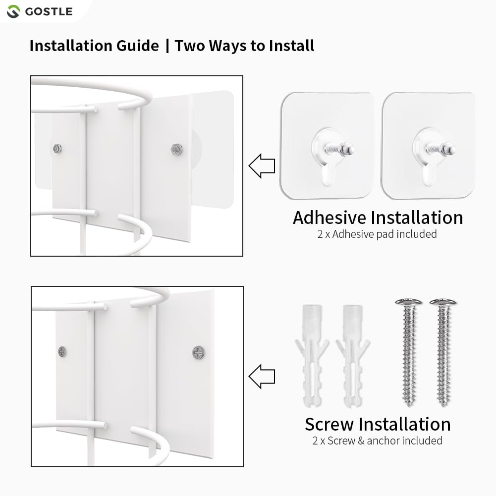 Wipes Holder, Wall Bracket for Cleaning Wipes - Two Ways of Installation: Wall-Mount & Adhesive Stickers - Ideal for Kitchen Bathroom Household Office Classroom Gym - No Wipes Included