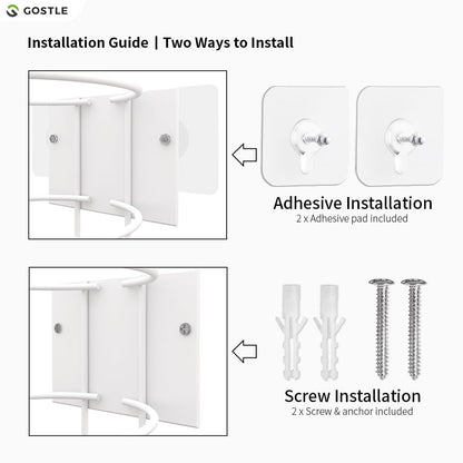 Wipes Holder, Wall Bracket for Cleaning Wipes - Two Ways of Installation: Wall-Mount & Adhesive Stickers - Ideal for Kitchen Bathroom Household Office Classroom Gym - No Wipes Included