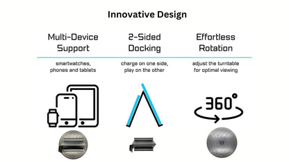 STANDECK A Modern 10 inch Turntable. Plastic, Black for multitasking and optimal viewing.