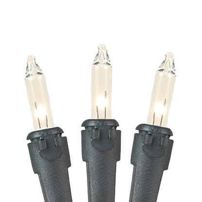 Novelty Lights Mini Lights, 11 Feet, 50 Bulbs, Clear on Black Wire, Commercial Grade, UL Listed, Model MRD-25B-2
