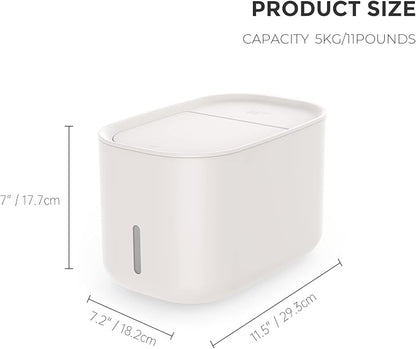 Zuutii Rice Storage Container, Dry Food Storage Bin, Pet Dog Cat Food Dispenser, 6.9Qt Large Storage Bin with Lid, Airtight Silicone Sealed & Moisture Proof, for Grain Cereal Soybean Corn (Lightcream)