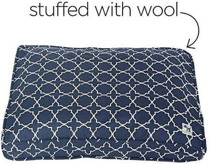 Molly Mutt Sheepy Wool-Filled Crate Pad, GOTS-Certified 100% Organic Cotton Canvas Cover with Soft 100% Natural Wool Insert, Ideal for Dog Bed or Kennel, Romeo & Juliet, 42" x 28" x 2.5"