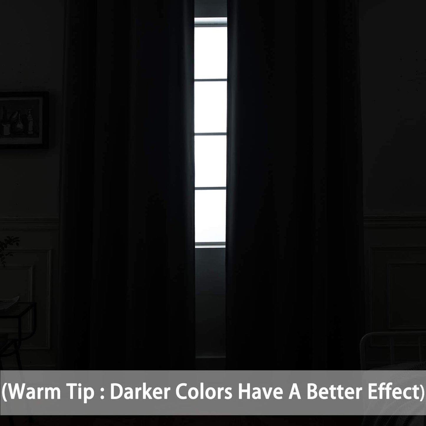 Yakamok Room Darkening Gray Blackout Curtains, Light Blocking Thermal Insulated Grommet Drapes for Bedroom Living Room, 52W x 84L, Grey Curtains, 2 Panels, 2 Tie Backs Included