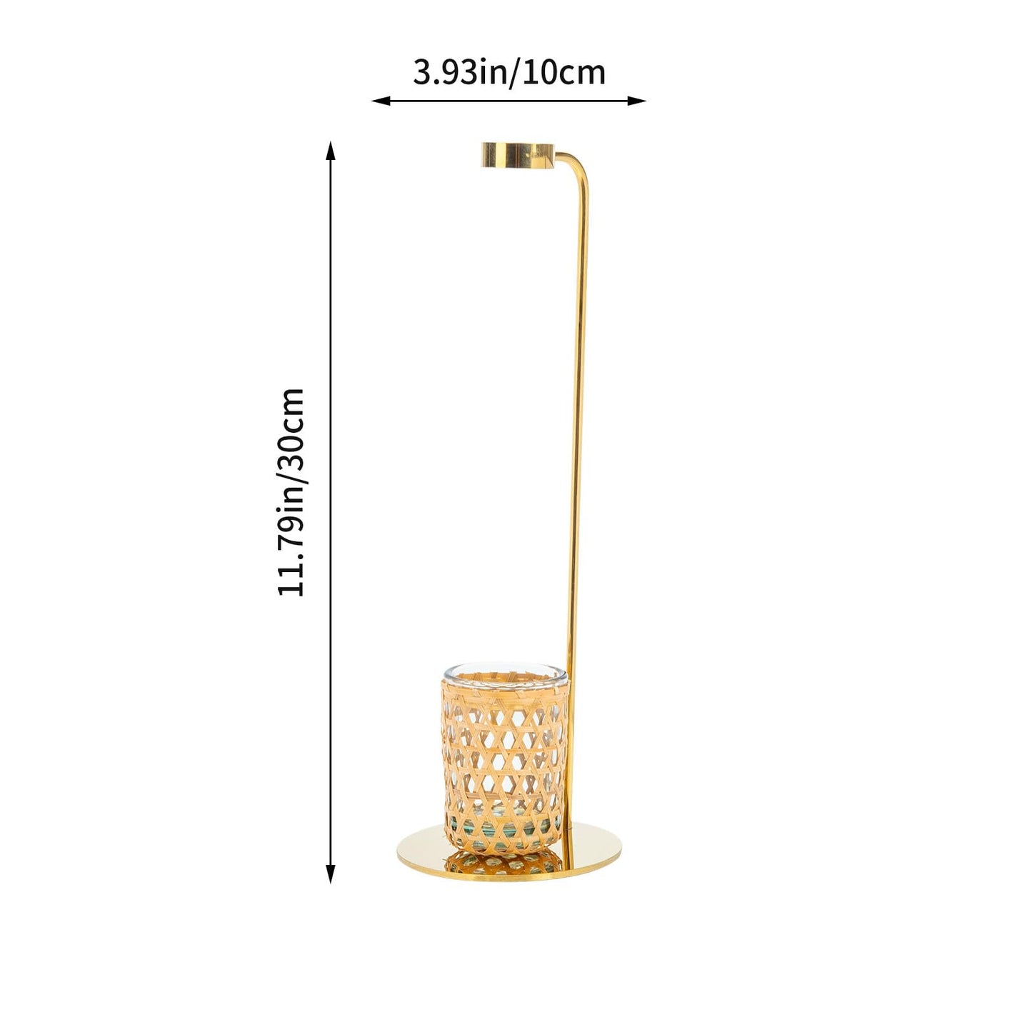 HYTROVE Nordic Style Woven Flower Vase Set with Glass Hydroponic Cup and Gold Metal Stand, Desk Planter Terrarium for Home Décor and Indoor Plant Arrangement