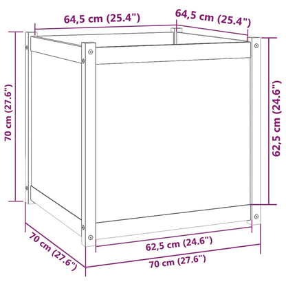 LKJVFCPW Large Outdoor Garden Planter, 27.6-inch Square Wooden Flower Pot for Patio, Backyard, and Terrace, Rustic Honey Brown Solid Pinewood Planting Box with Drainage