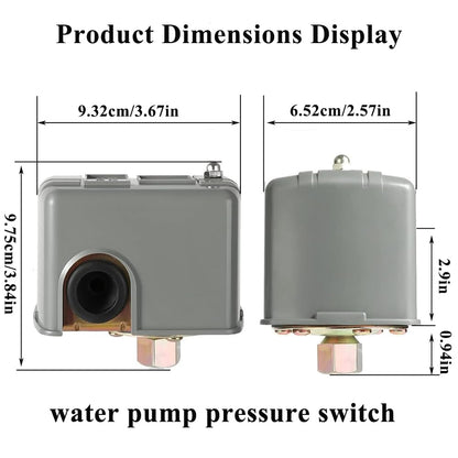 YSD Pressure Switch for Well Pump, 40-60PSI, Adjustable Differential, 1/4" NPT, Automatic, Grey