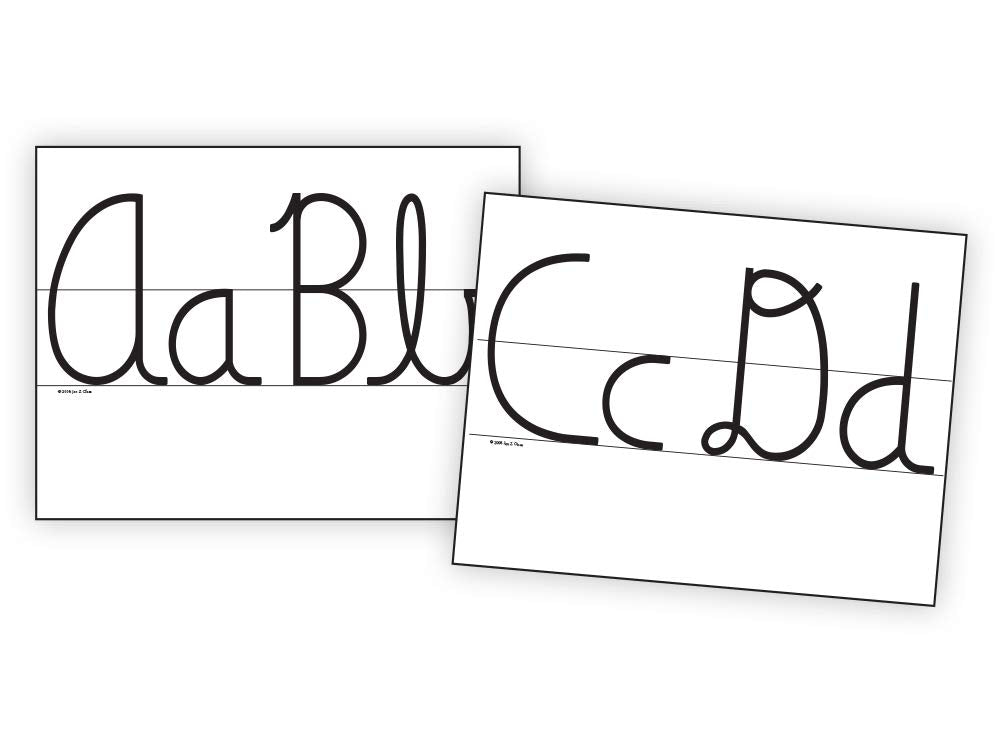 Learning Without Tears, Cursive Wall Cards, Age 7+, 2nd Grade+, Handwriting Without Tears, 8.5"x11" Cards, Large Font, High Visibility, Alphabet Model