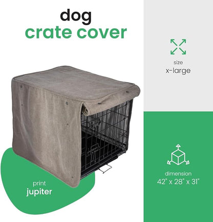 Molly Mutt Jupiter Dog Crate Cover, GOTS-Certified 100% Organic Cotton Canvas Cover for Dog or Puppy Kennel and Cage, Washable, Free of Harmful Chemicals, X-Large, Fits 42"x28"x31" Crate
