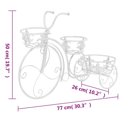GOLINPEILO Plant Stand Bicycle Shape Vintage Style Metal, Tricycle Plant Stand Flower Pot Cart Holder for Home, Garden, Patio,Mother’s Day - Parisian Style (Antique White)