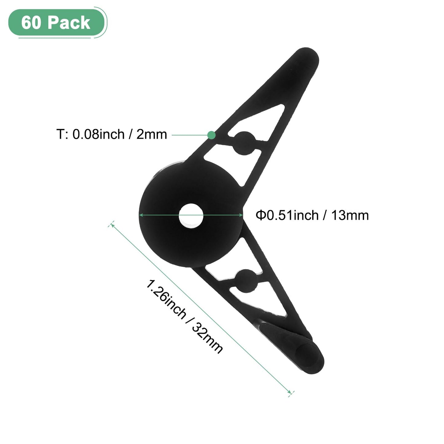M METERXITY 60-Pack Adjustable Plant Clips, 360 Degree Plant Training Clips, Plant Stem Bender Training Clips for Low Stress Training/Plant Ties/Gardening Accessories [Black]