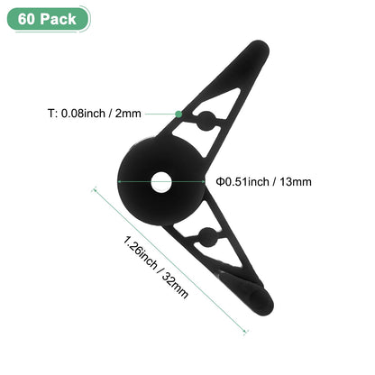 M METERXITY 60-Pack Adjustable Plant Clips, 360 Degree Plant Training Clips, Plant Stem Bender Training Clips for Low Stress Training/Plant Ties/Gardening Accessories [Black]