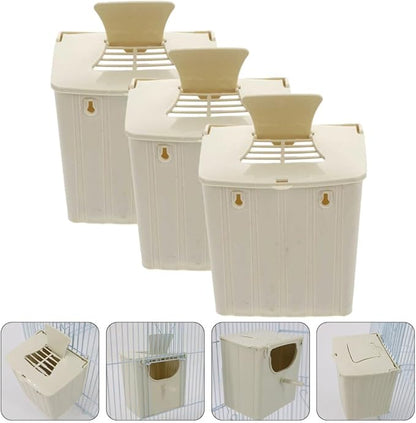 Alipis Bird Breeding Box 3-Pack Hanging Plastic Nesting Box for Parakeets Finches Indoor Outdoor Garden Bird Nesting House