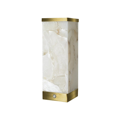 Scenekoy Alabaster Rechargeable Table Lamp for Living Room Bedroom Nightstand, Portable Battery Operated LED Bedside Lamp, Cordless Night Light for Home Office Dorm Desk Decor (Bulb Included)