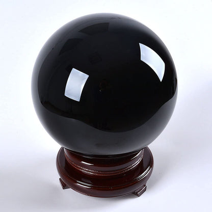 LONGWIN 200mm (8 inch) Big Divination Black Crystal Ball Fengshui Sphere Home Decorations Meditation Ornaments