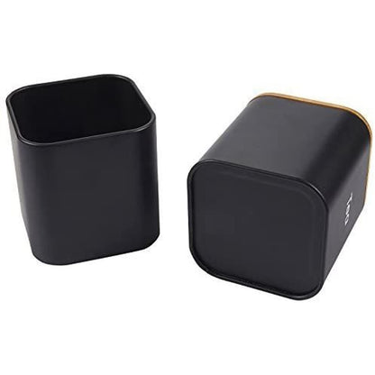Juvale Coffee Tea Sugar Container Set - Black Iron Square, 3 Pack, 48 oz Each - Coffee Bean Storage & Sugar Storage - Countertop Kitchen Canisters with Tight Seal Lids