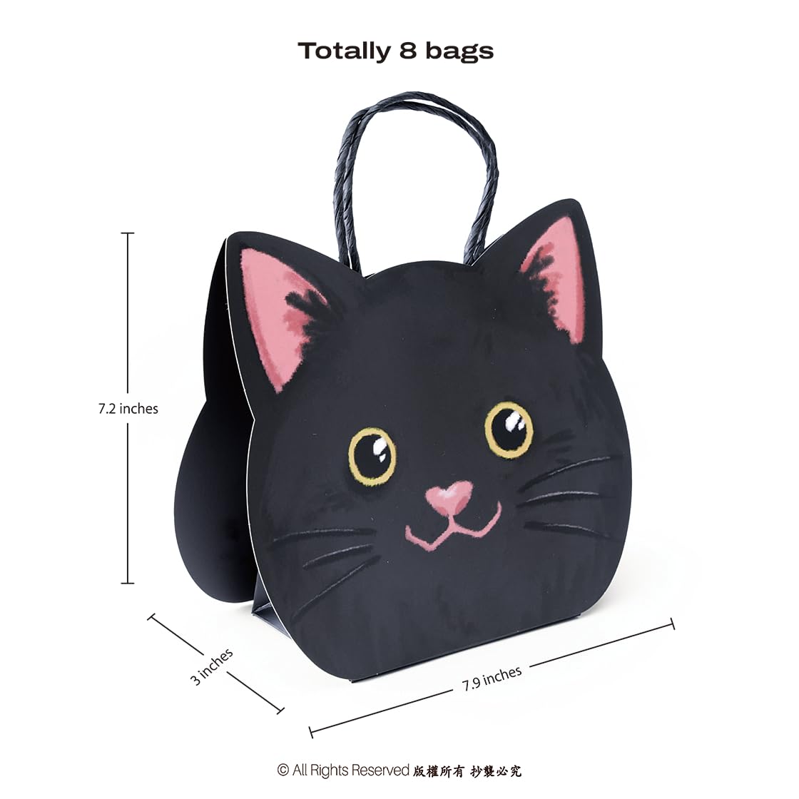 Cheerland Black Cat Birthday Decorations Black Cat Gift Bags Halloween Themed Witch Goodie Bags Party Favors Treat Bag Summerween Witchy Accessory Party Decoration Cute Kitten Gift Supplies 8 Pcs