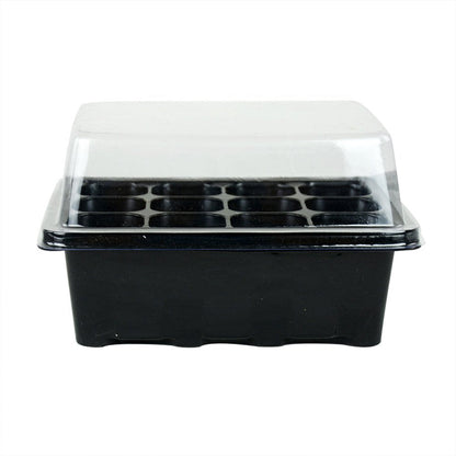 Gardeningwill 10 Sets of Plant Seedling Starter Trays – 12 Cells per Tray with Dome, Durable Reusable Plant Germination Kit with Dibber & Widger