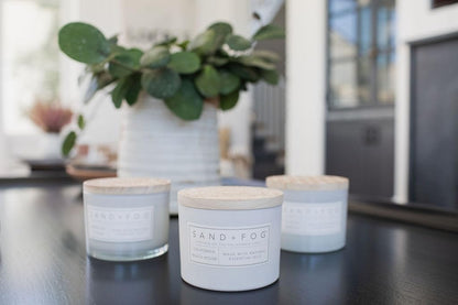 Sand + Fog Scented Candle - California Beach House – Additional Scents and Sizes – 100% Cotton Lead-Free Wick - Luxury Air Freshening Jar Candles - Perfect Home Decor – 12oz (Pack of 2)