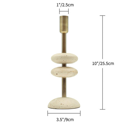 NEXOTIQUE Marble Candlestick Holders, Taper Candle Holder for Table Candles White Candelabra Candle Holders for Console Tabale, Wedding Centerpiece, Cozy Home Decor, Travertine, 10''