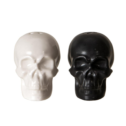 Pacific Giftware Gothic Skull Salt and Pepper Shaker Set Black and White Ceramic Kitchen Tabletop Decor Halloween Horror Collectible Spooky Novelty Gift for Horror and Skull Lovers 2.36"H