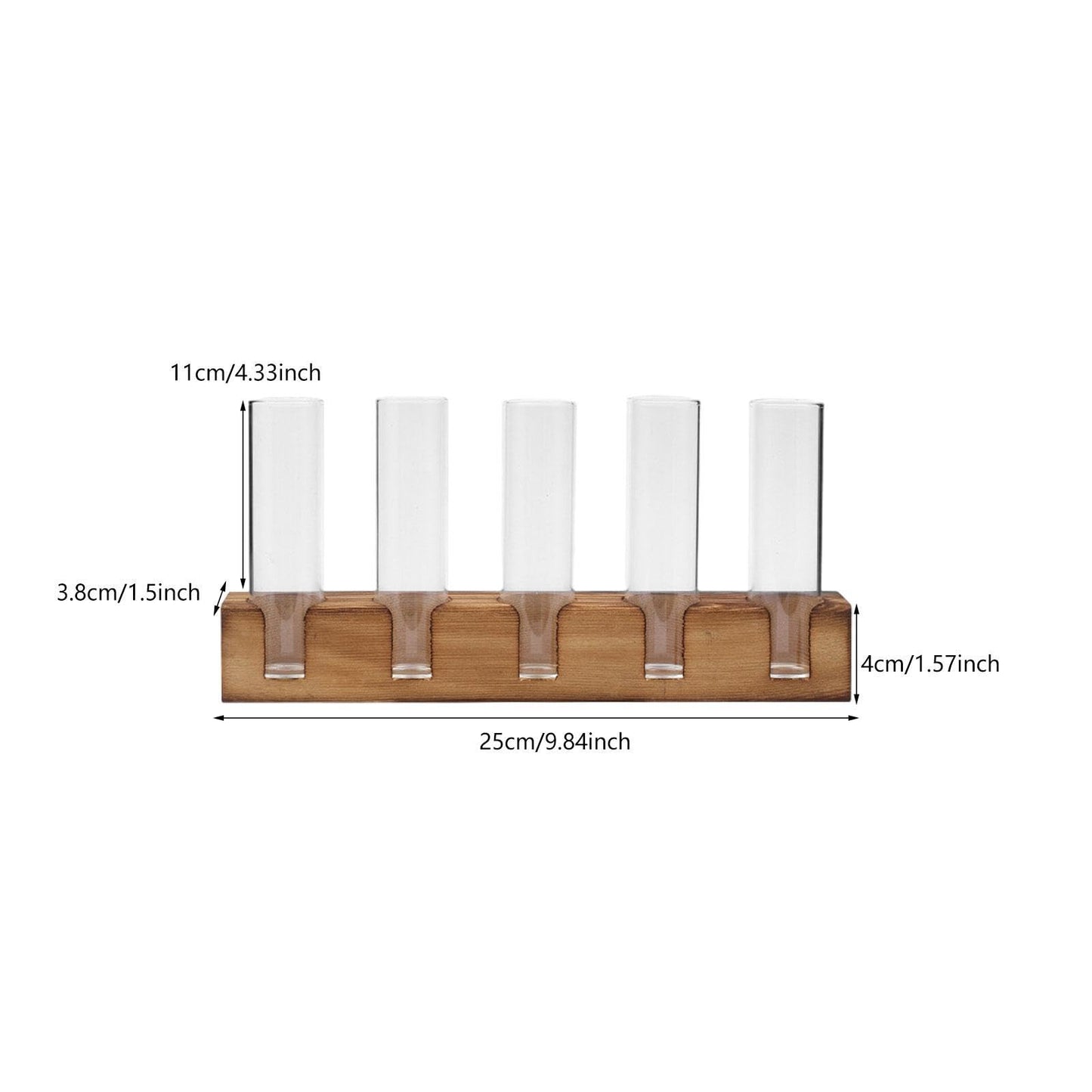 Gcljlmy Plant Terrarium Plant Propagation Station Planter Wooden Base Plants Glass Vase Unique Bud Vase 5 Glass Test Tubes Vase