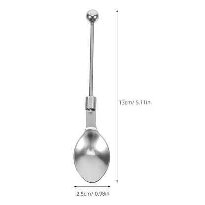 Ciieeo Beadable Tea Spoon Set 5.11 Inch Stainless Steel Ergonomic Stirring Spoons for Coffee Tea Desserts and Diy Bead Crafts Pack of 5