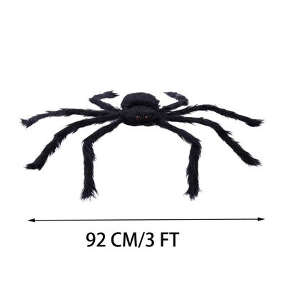 WOBOX Halloween Giant Spider, 3.0FT Large Foldable Spider Fake Hairy Spider Scary Decorations Halloween Spider Outdoor Yard