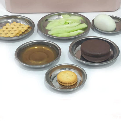 esowemsn 10PCS Stainless Steel Sauce Dishes Mini Appetizer Serving Plates 4inch Round Seasoning Dishes Sushi Dipping Bowl for Home Kitchen Restaurant