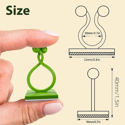 SMILEASE 2025 New Self-Adhesive Vine Support Binding Clip Invisible Plant Fixation Hooks for Gardening,Plant Wall Clips for Climbing Plants, Wire Cable Storage Management (Green, 300PCS)