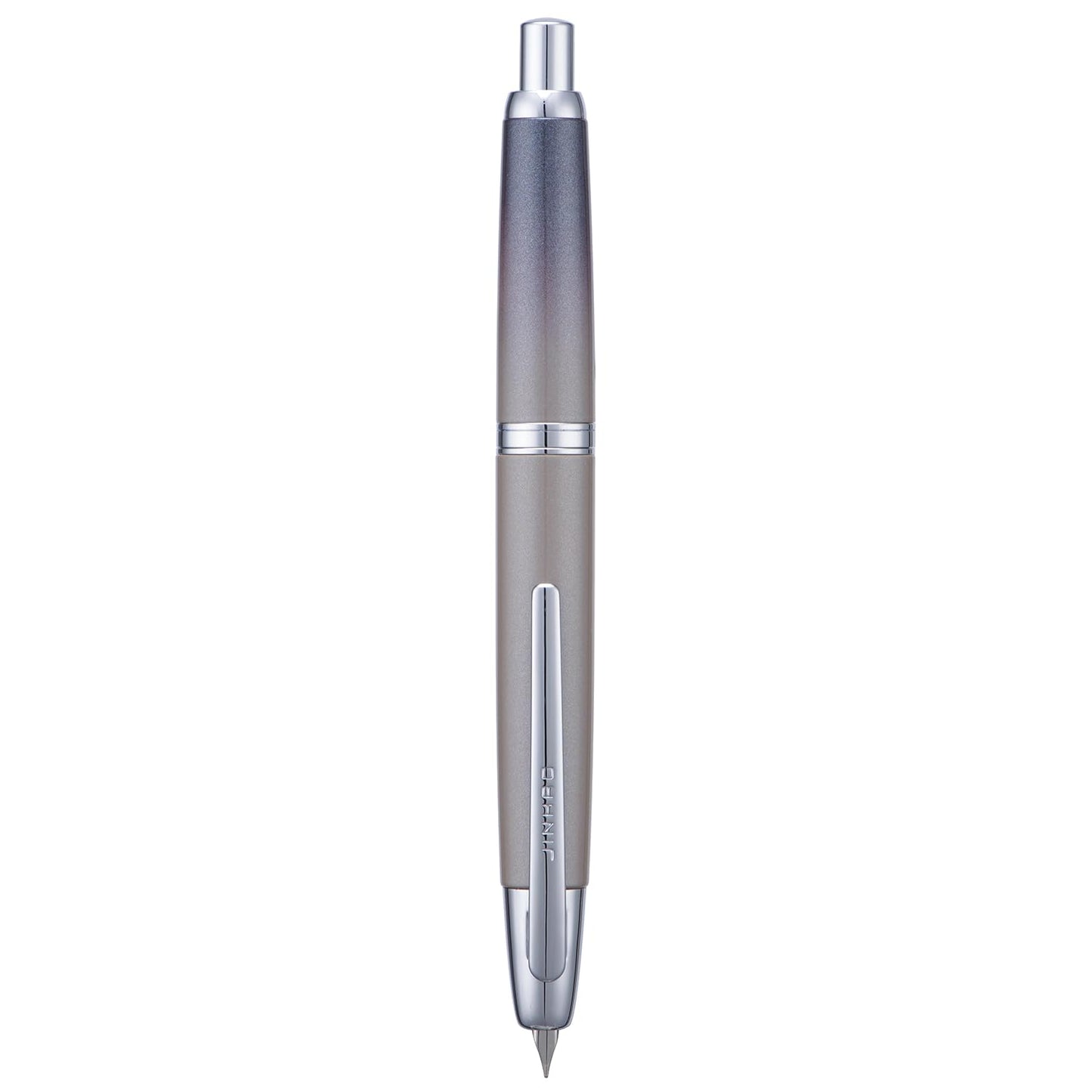 Jinhao 10 Press Fountain Pen with Box, Gradient Gray Retractable Extra Fine Nib with Ink Converter Set (Silver Clip)