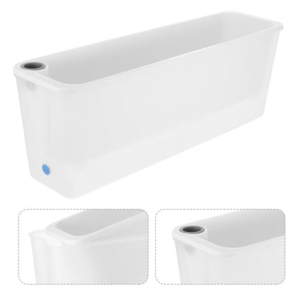 BESTonZON Rectangular Herb Planter Box with Water Reservoir for Balcony and Windowsill, Plastic Window Planter for Indoor and Outdoor Gardening, Narrow Long Trough Container,