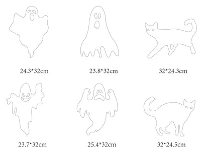 MYBOLE 6 Pack Halloween Black Scare Cat and Ghost Statues Party Decorations Yard Signs with Stakes
