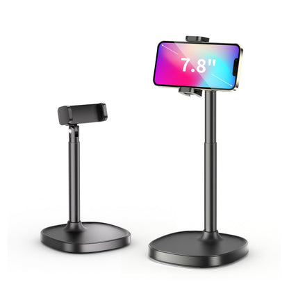 GMETAL Desktop Phone Stand, Adjustable Height & Angle Holder, Compatible with iPhone, Samsung, Android Smartphones - Night Black