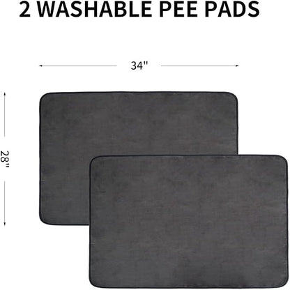 2Pack Washable Pee Pads for Dogs 28x34 Inch, Fast Absorbent Puppy Pads Reusable, Waterproof, Non Slip, Quick Dry Dog Pads for Puppy Training
